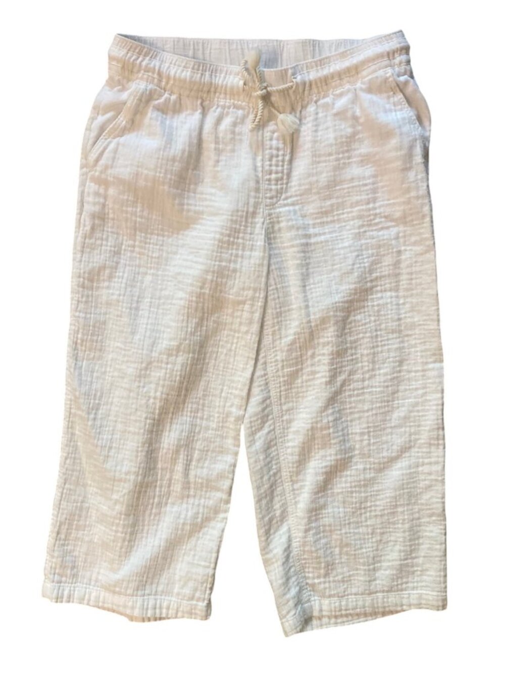 Old Navy White Cropped Wide-Leg Pants